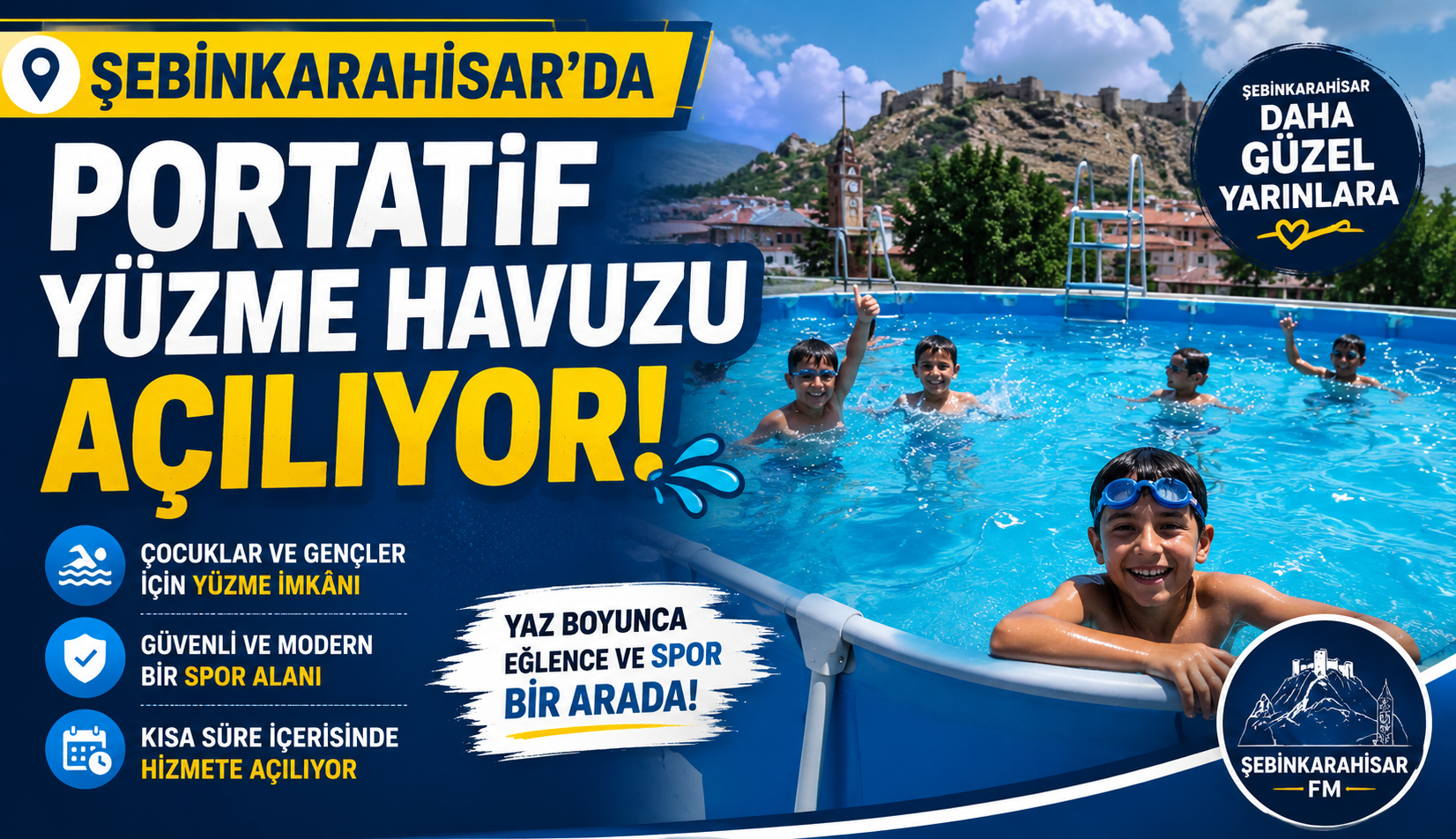 Şebinkarahisar’da Portatif Yüzme Havuzu Açılışa Hazırlanıyor