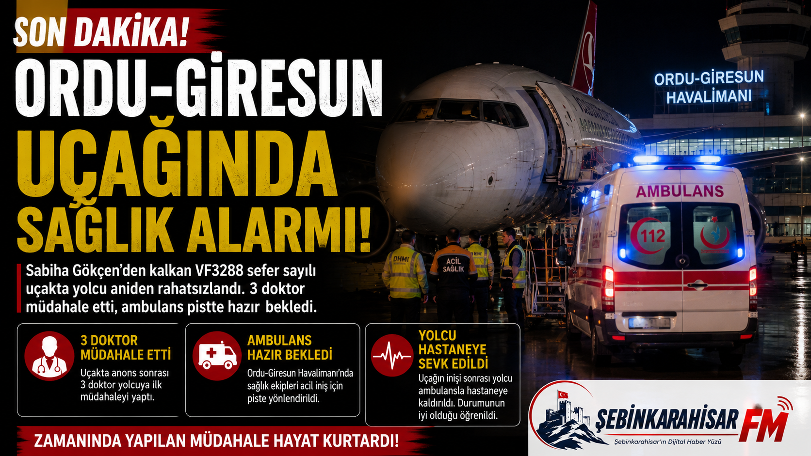 Ordu-Giresun Uçağında Korku Dolu Anlar