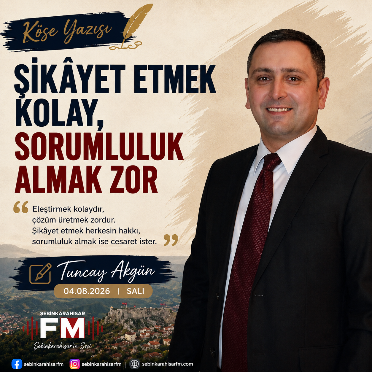 Şikâyet Etmek Kolay, Sorumluluk Almak Zor