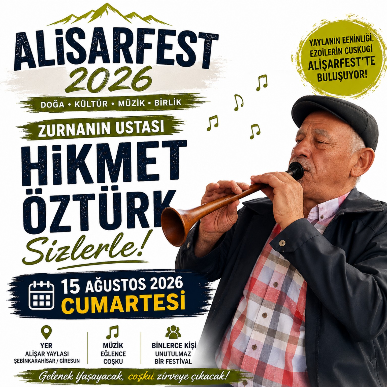 Zurnanın Ustası Hikmet Öztürk, AlişarFest 2026’da Sizlerle